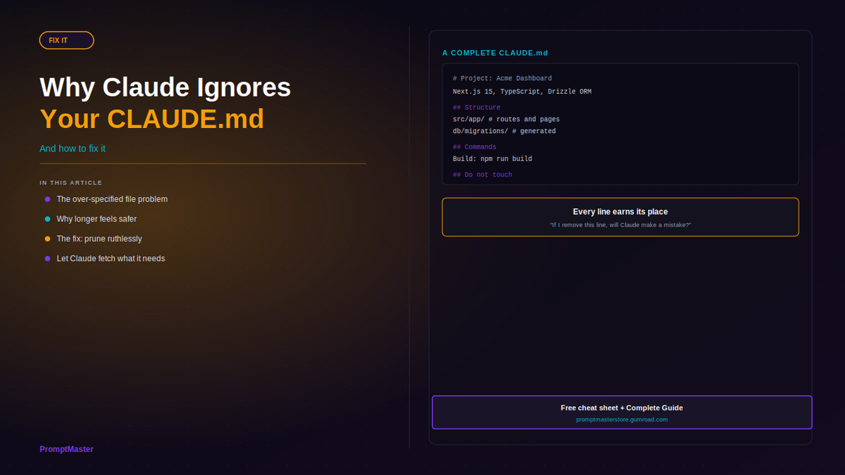Why Claude Code Ignores Your CLAUDE.md (And How to Fix It)
