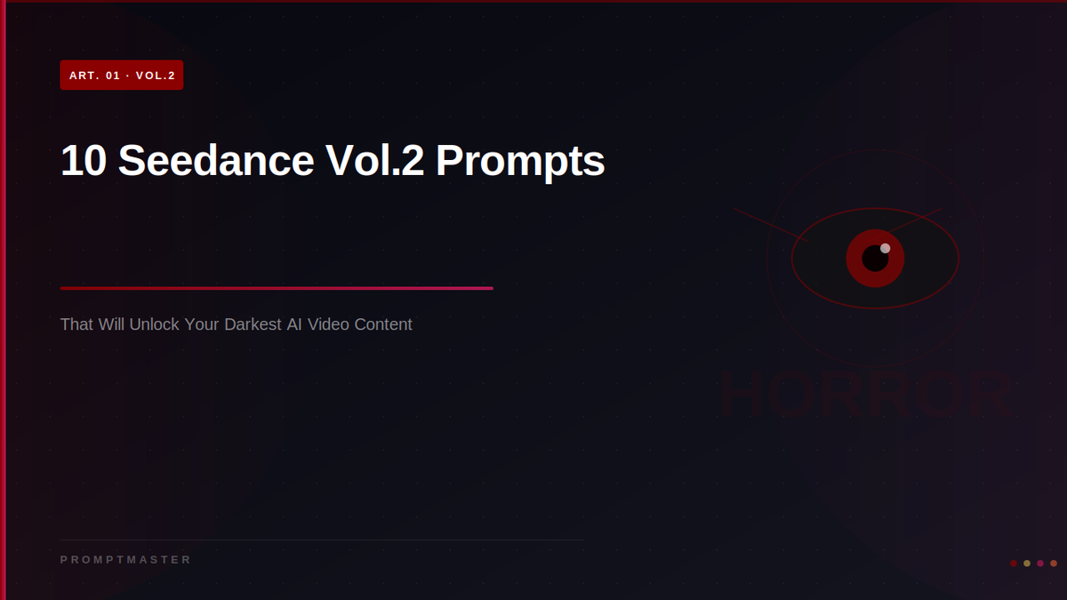 10 Seedance 2.0 Vol.2 Prompts That Will Unlock Your Darkest AI Video Content