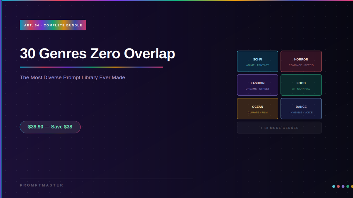 30 Genres Zero Overlap: The Most Diverse AI Video Prompt Library Ever Made
