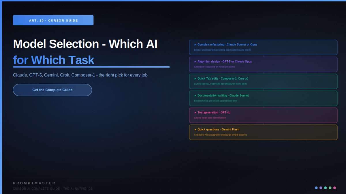 Cursor Model Selection: Which AI for Which Coding Task