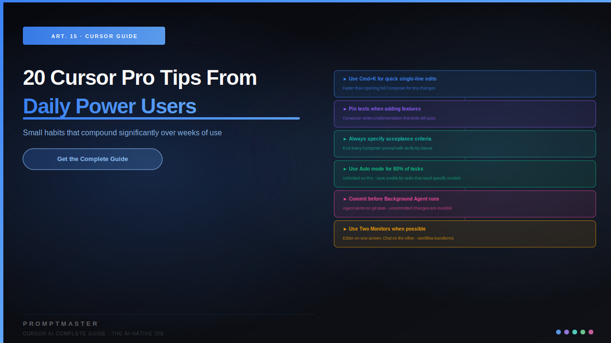 20 Cursor Pro Tips From Developers Who Use It Every Day