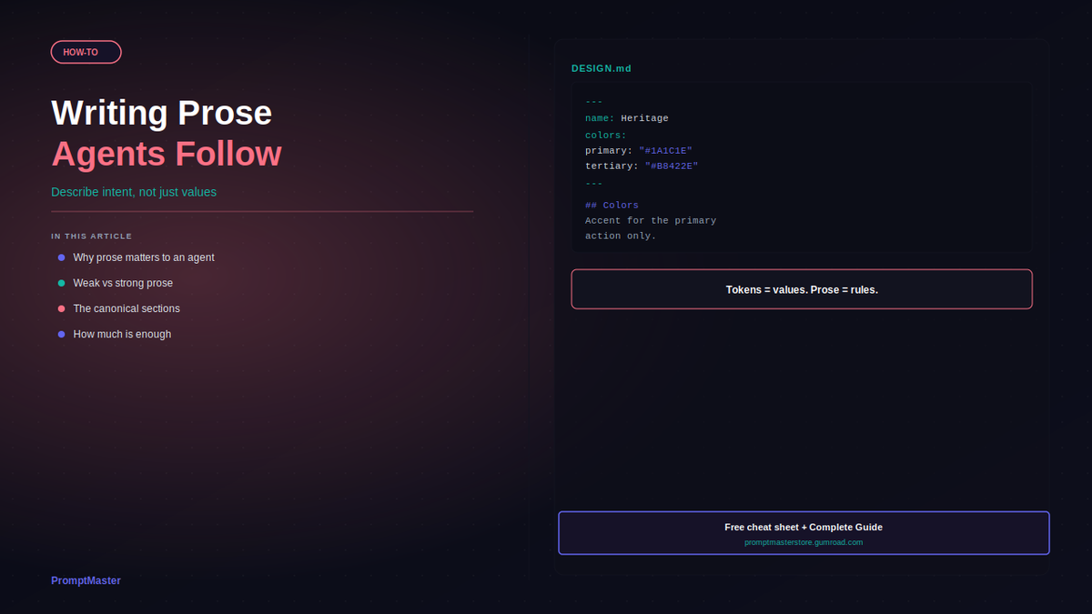 How to Write DESIGN.md Prose That AI Agents Actually Follow
