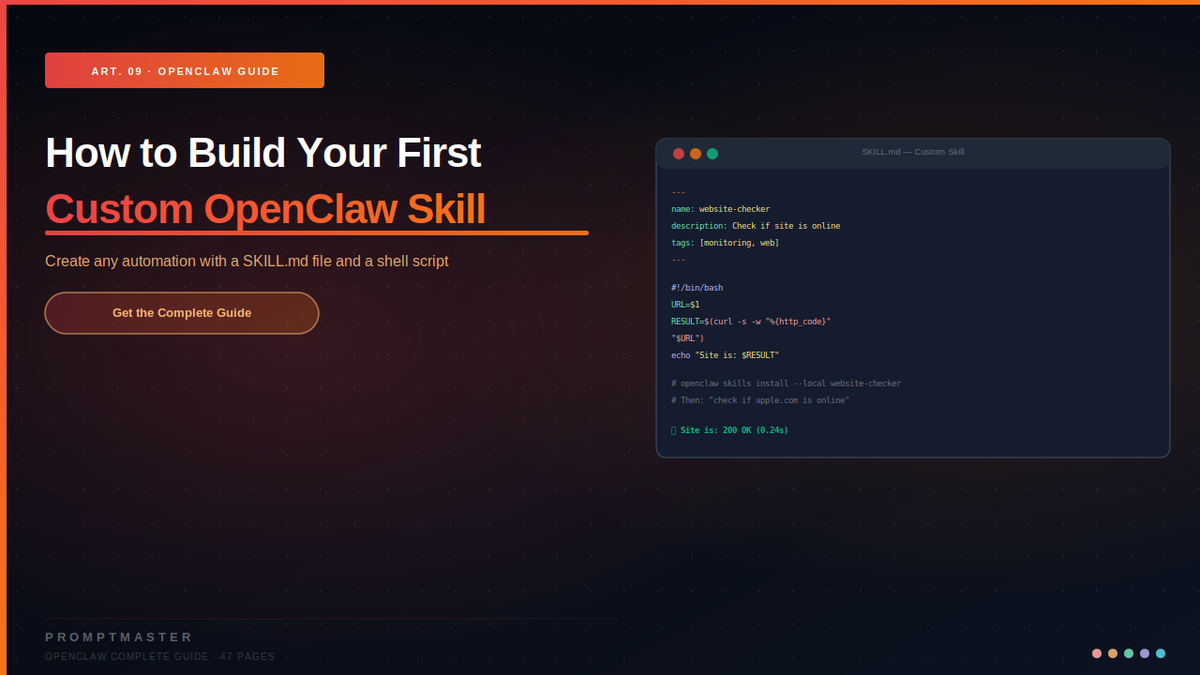 How to Build Your First Custom OpenClaw Skill — Complete Beginner Guide