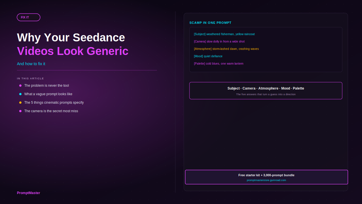 Why Your Seedance Videos Look Generic (And How to Fix It)