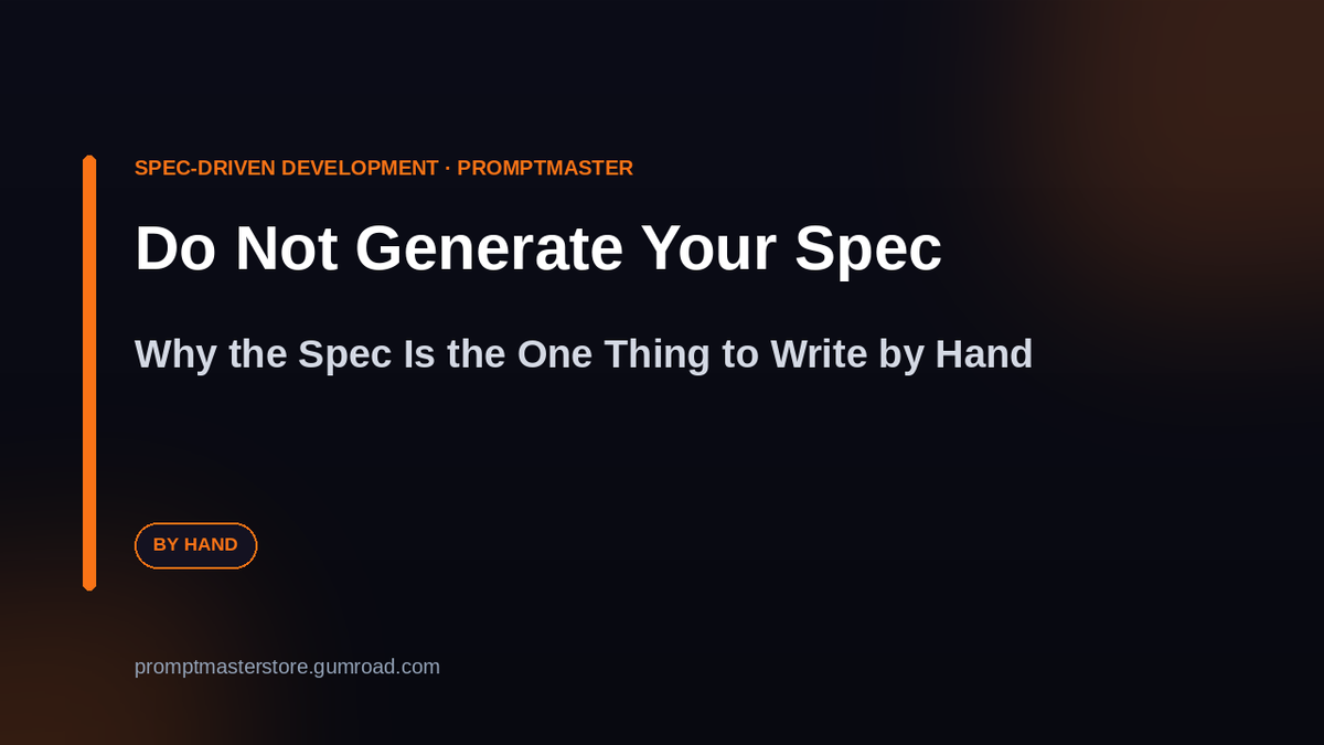 Don't Let AI Generate Your Spec — Write It by Hand