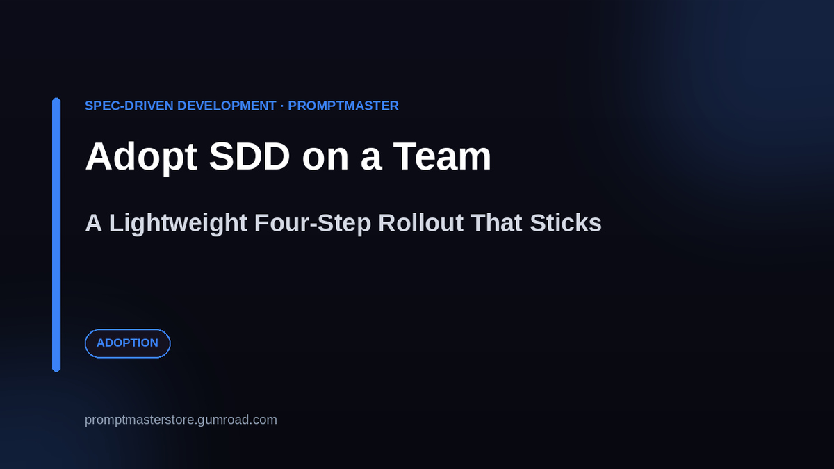 How to Adopt Spec-Driven Development on a Team (Without the Overhead)