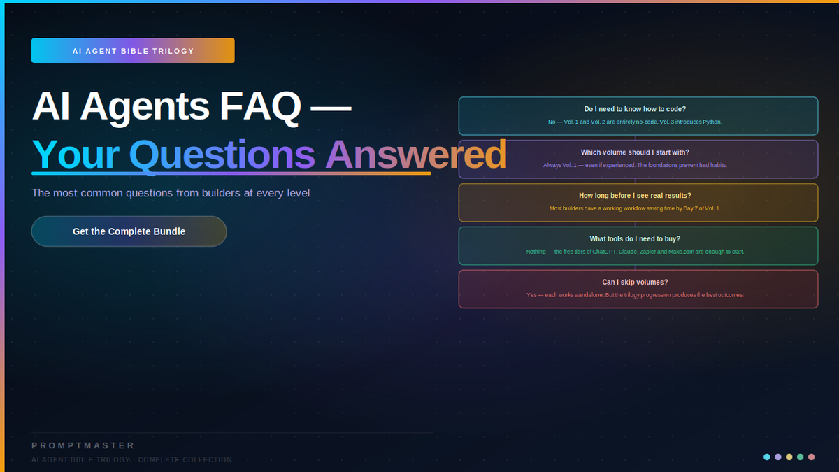 AI Agent FAQ — Every Common Question From Builders at Every Level Answered