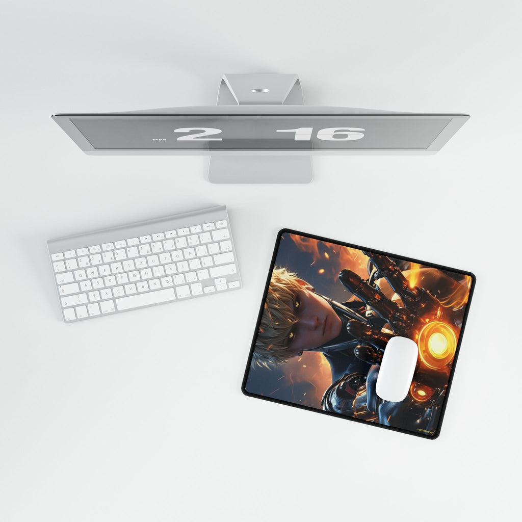 ONE-PUNCH MAN: Genos - Gaming Desk Mats, Anti-Slip Mouse Pad for Office, Computer Accessories for Gamers, Personalized Desk Decor