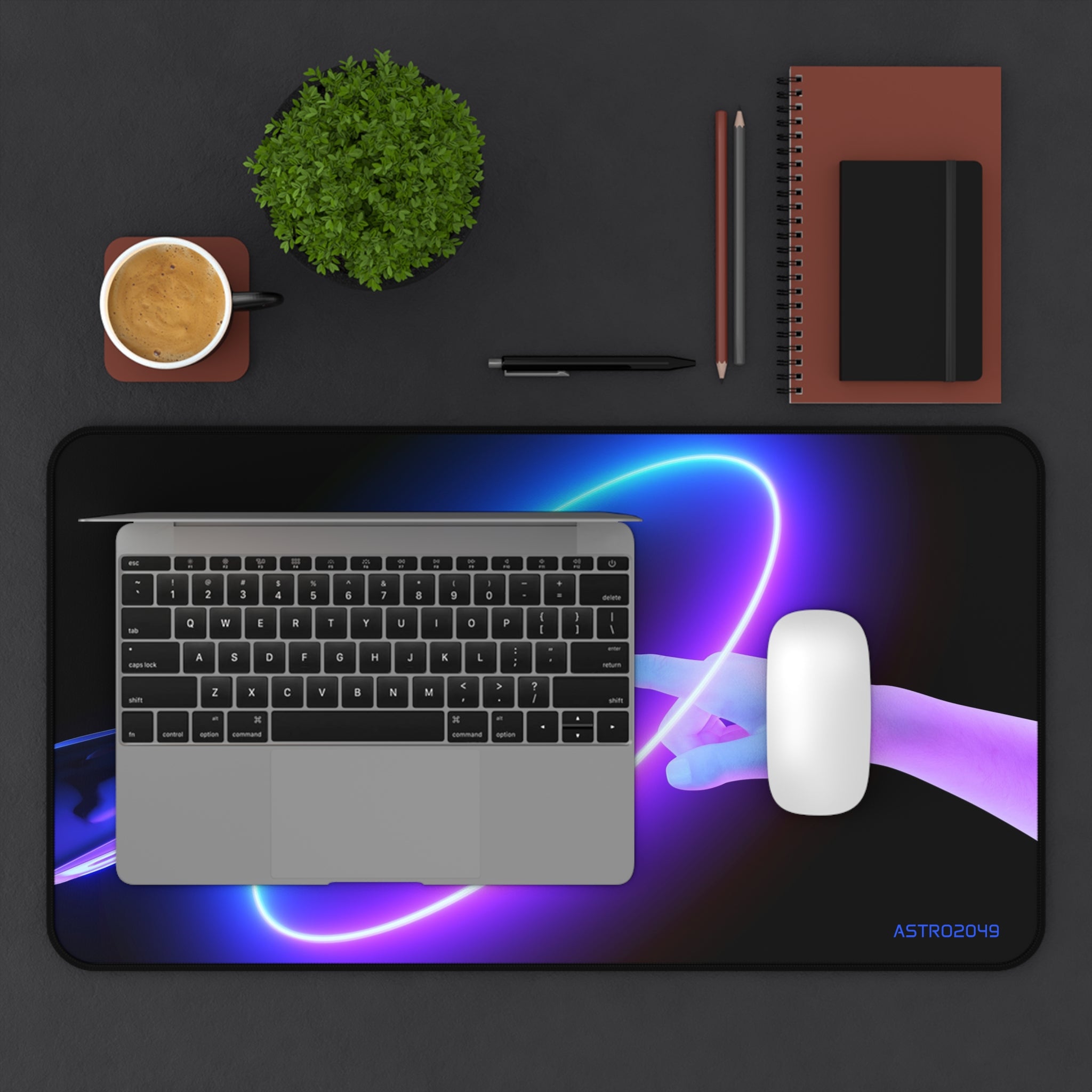 CYBERPUNK - Futuristic Desk Mat | Cyberpunk Office Decor, Gaming Mouse Pad, Computer Mat, Tech Lover Gift, Personalized Workspace