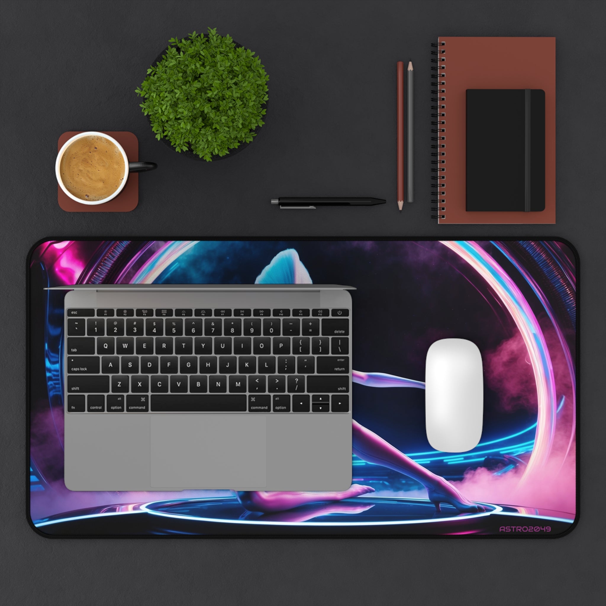 CYBERPUNK - ALIEN - Galactic Alien Themed Desk Mat, Sci-Fi Mouse Pad, Office Decor, Gaming Accessory, Unique Gift for Space Lovers