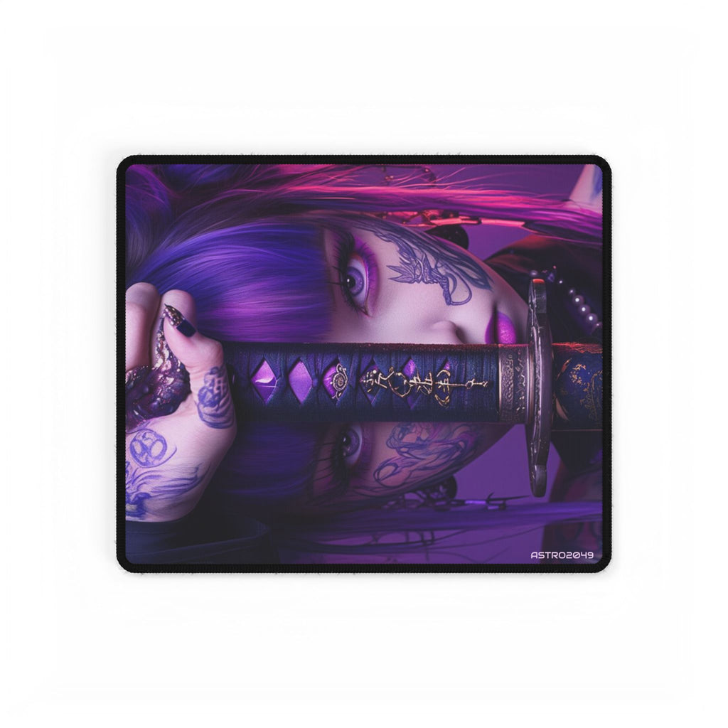 CYBERPUNK - SAMURAI - Vibrant Gamer Desk Mats, Artistic Desk Accessories, Gaming Mouse Pad, Custom Desk Pad, Home Office Decor