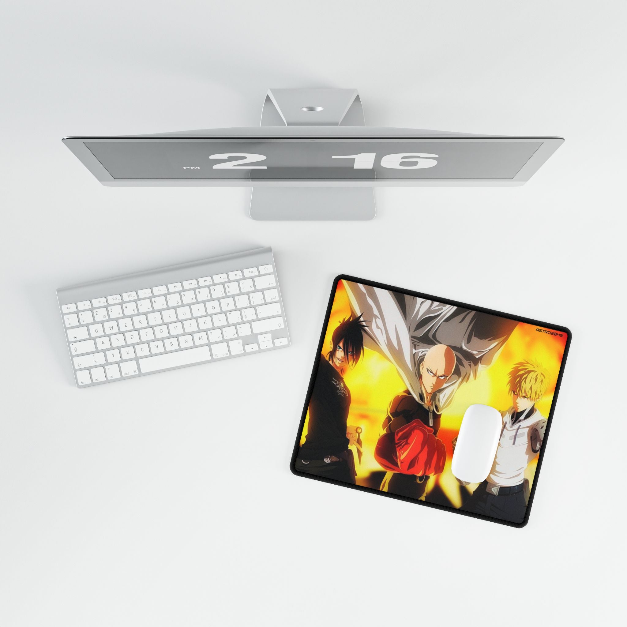 ONE-PUNCH MAN: Saitama / Genos / Sonic - Stylish Anime Desk Mat - Gamer Desk Accessories, Office Decor, Unique Gift for Anime Fans