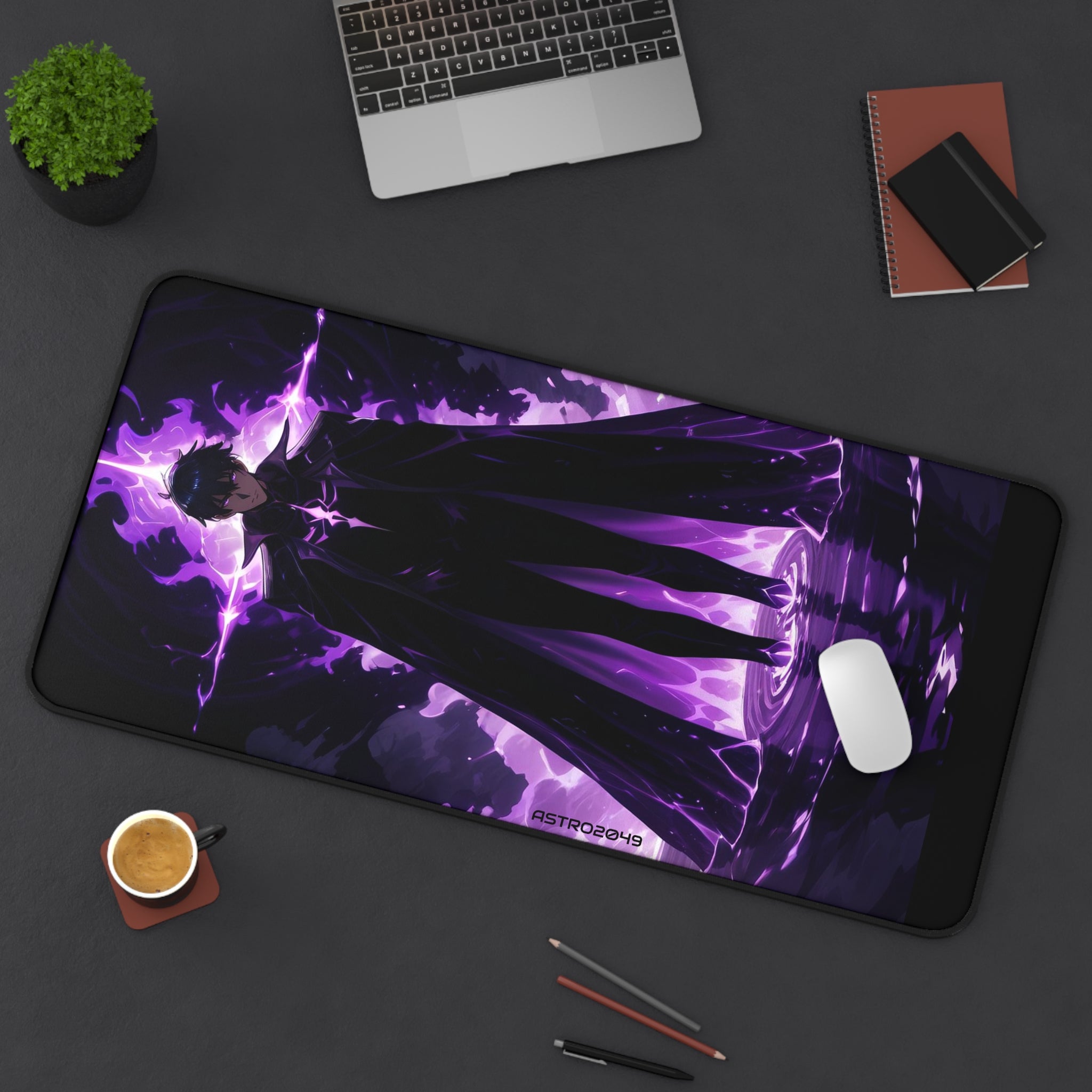 SOLO LEVELING - Sung Jinwoo - ARISE - Gaming Desk Mat with Dark Mage Design, Office Accessory, Desk Decor, Computer Pad, Anime Merchandise