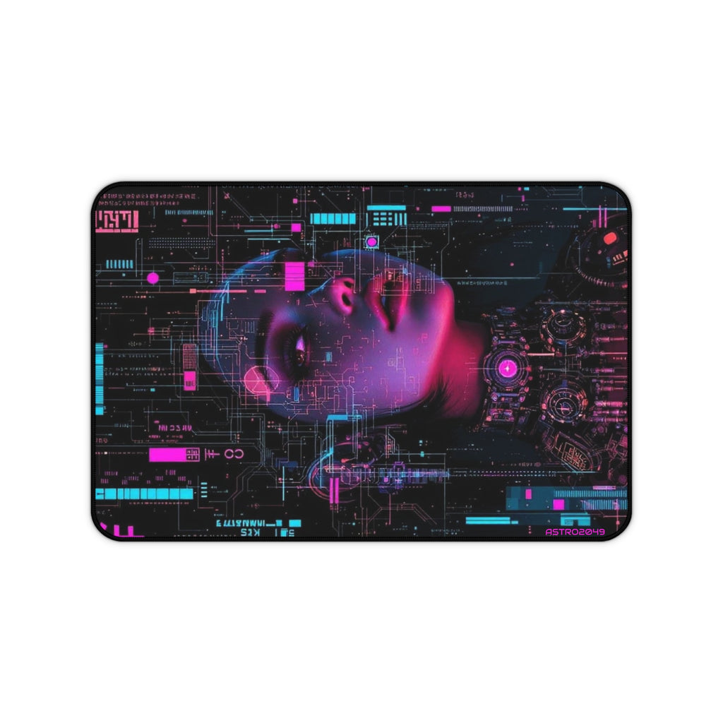 CYBERPUNK - Futuristic Desk Mat - Cyberpunk Theme, Gaming Setup, Office Decor, Tech Gift, Personal Workspace
