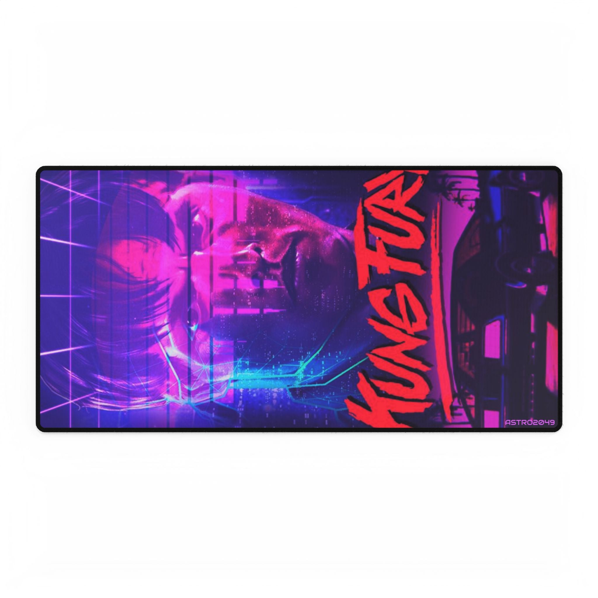 KUNG FURY - Retro Kung Fu Desk Mat - Gaming Desk Pad, Mouse Pad, Computer Mat, Office Decor, Unique Desk Accessories