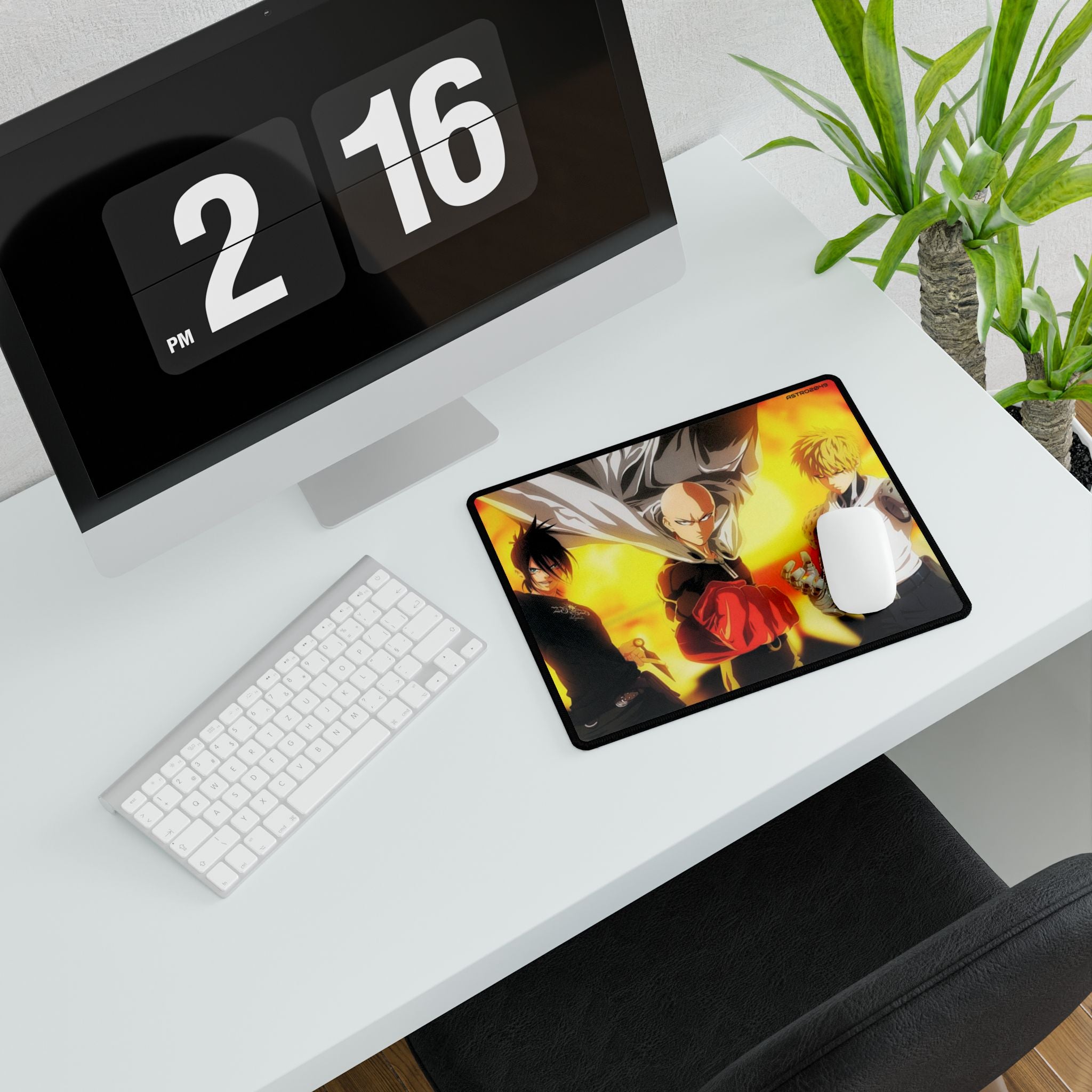 ONE-PUNCH MAN: Saitama / Genos / Sonic - Stylish Anime Desk Mat - Gamer Desk Accessories, Office Decor, Unique Gift for Anime Fans