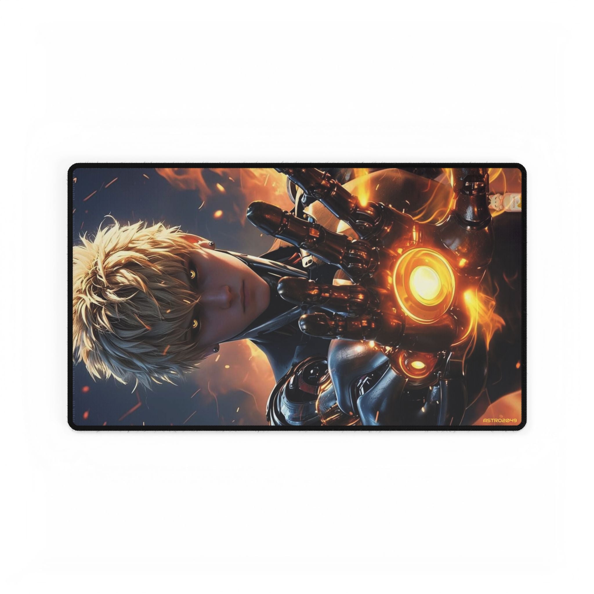 ONE-PUNCH MAN: Genos - Gaming Desk Mats, Anti-Slip Mouse Pad for Office, Computer Accessories for Gamers, Personalized Desk Decor