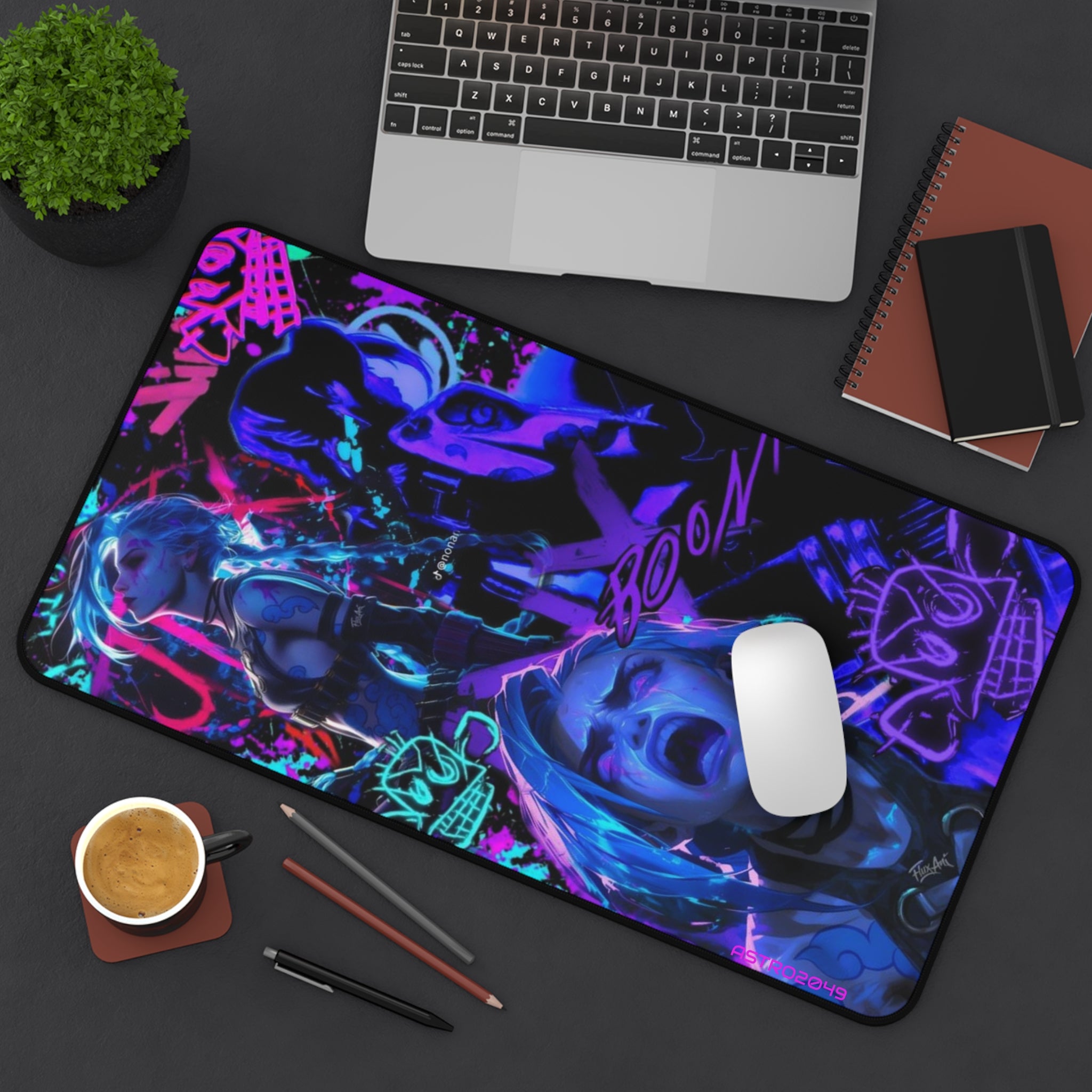 League of Legends - Arcane: JINX - Vibrant Anime Desk Mat for Gamers, Colorful Mouse Pad, Desktop Accessory, Gamer Gift, Desk Decor