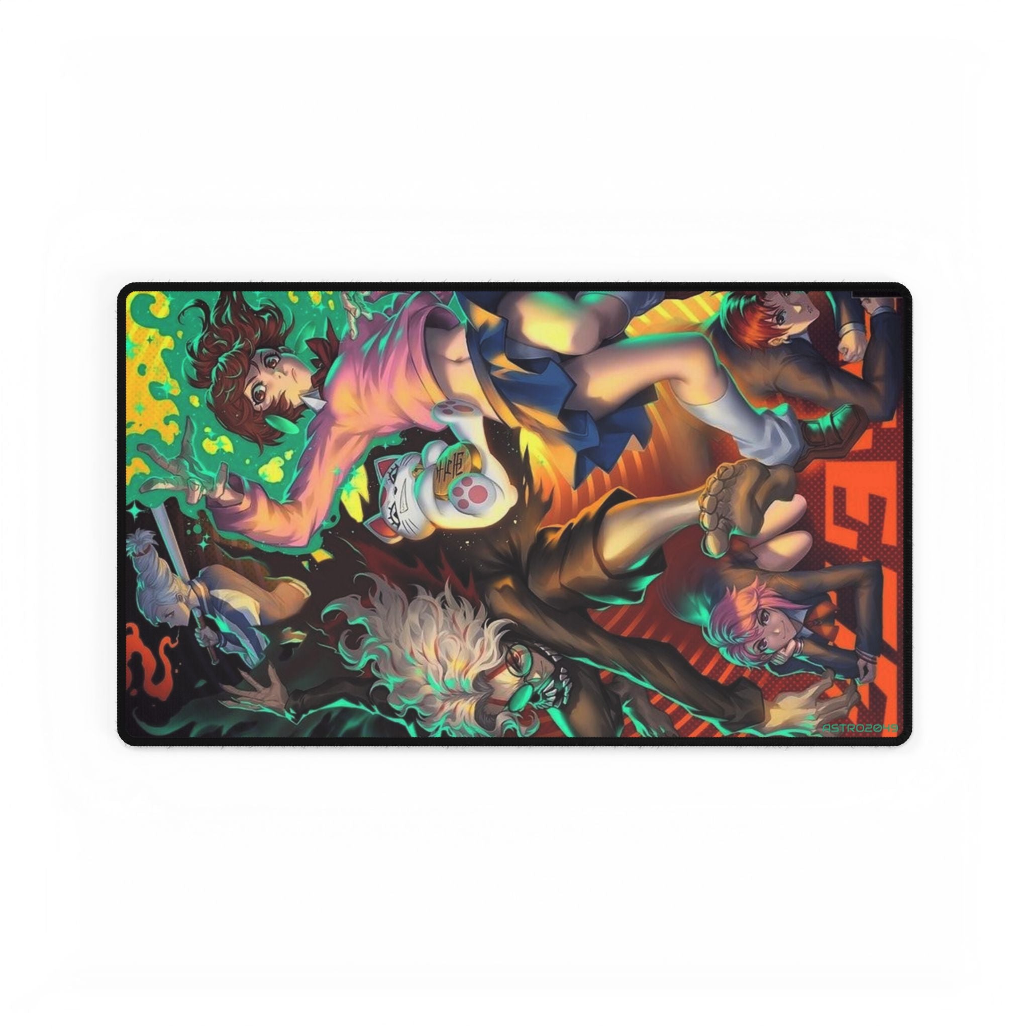 DANDADAN: Momo / Okarun - Vibrant Gaming Desk Mat - Anime Style, Desk Accessories, Gamer Gift, Office Decor, Desk Organization