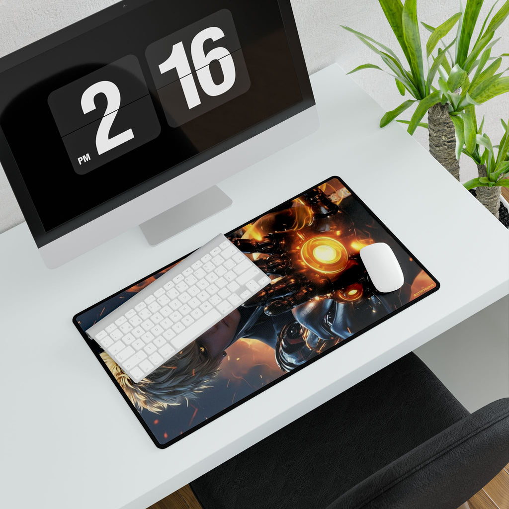 ONE-PUNCH MAN: Genos - Gaming Desk Mats, Anti-Slip Mouse Pad for Office, Computer Accessories for Gamers, Personalized Desk Decor