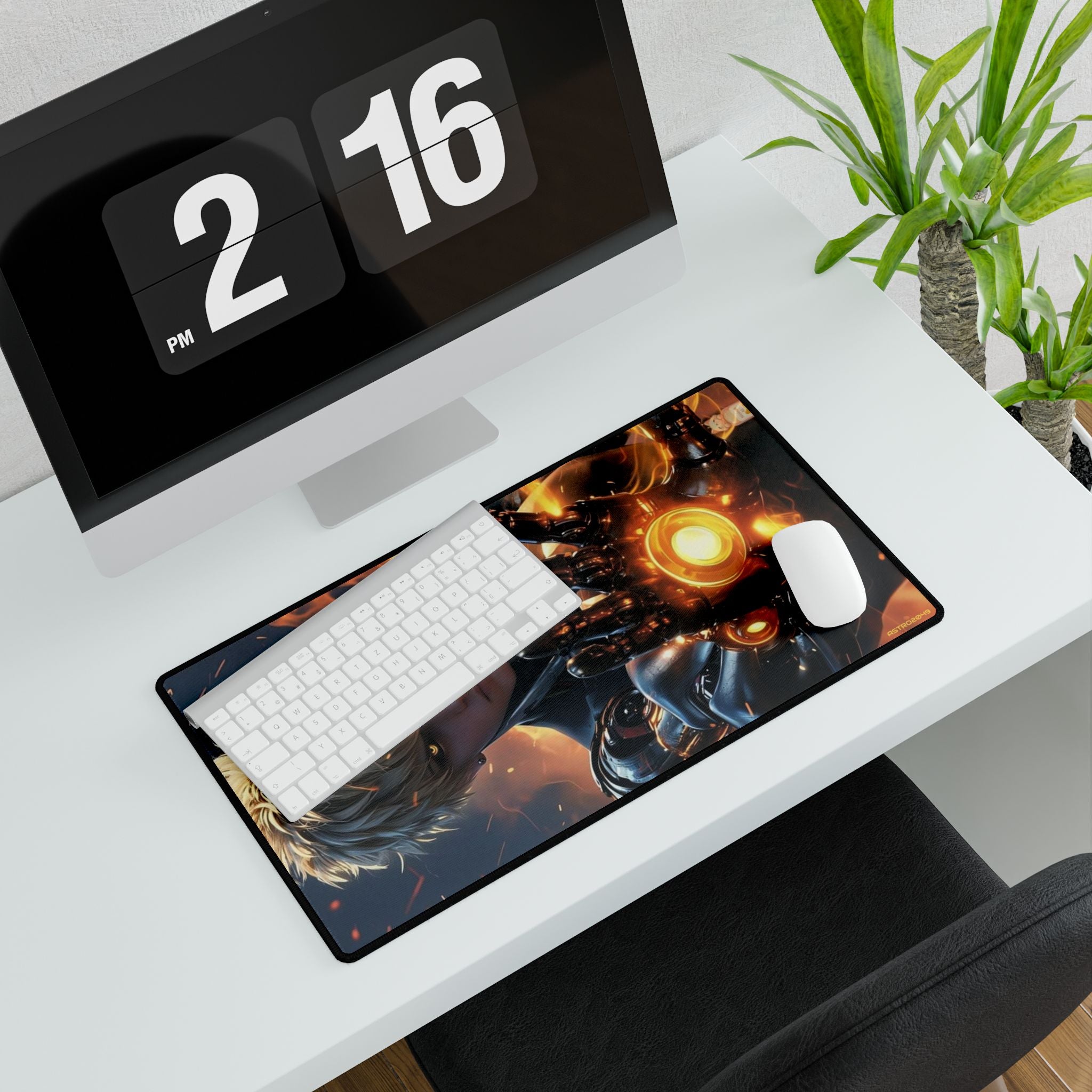 ONE-PUNCH MAN: Genos - Gaming Desk Mats, Anti-Slip Mouse Pad for Office, Computer Accessories for Gamers, Personalized Desk Decor