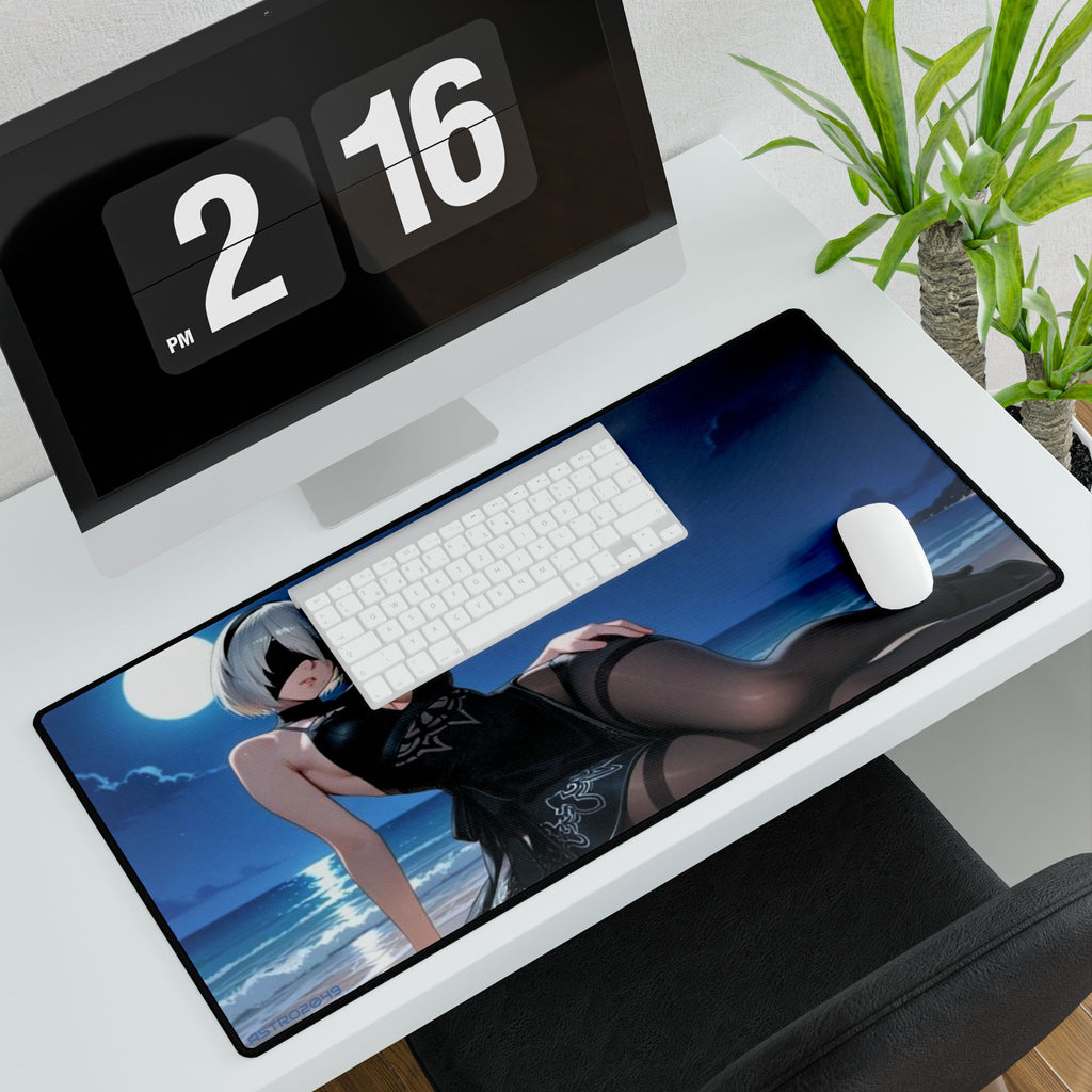 Nier: Automata - 2B -Elegant Themed Desk Mats for Gaming & Office, Custom Mat for Workstation, Anime Character Print, Gift for Gamers