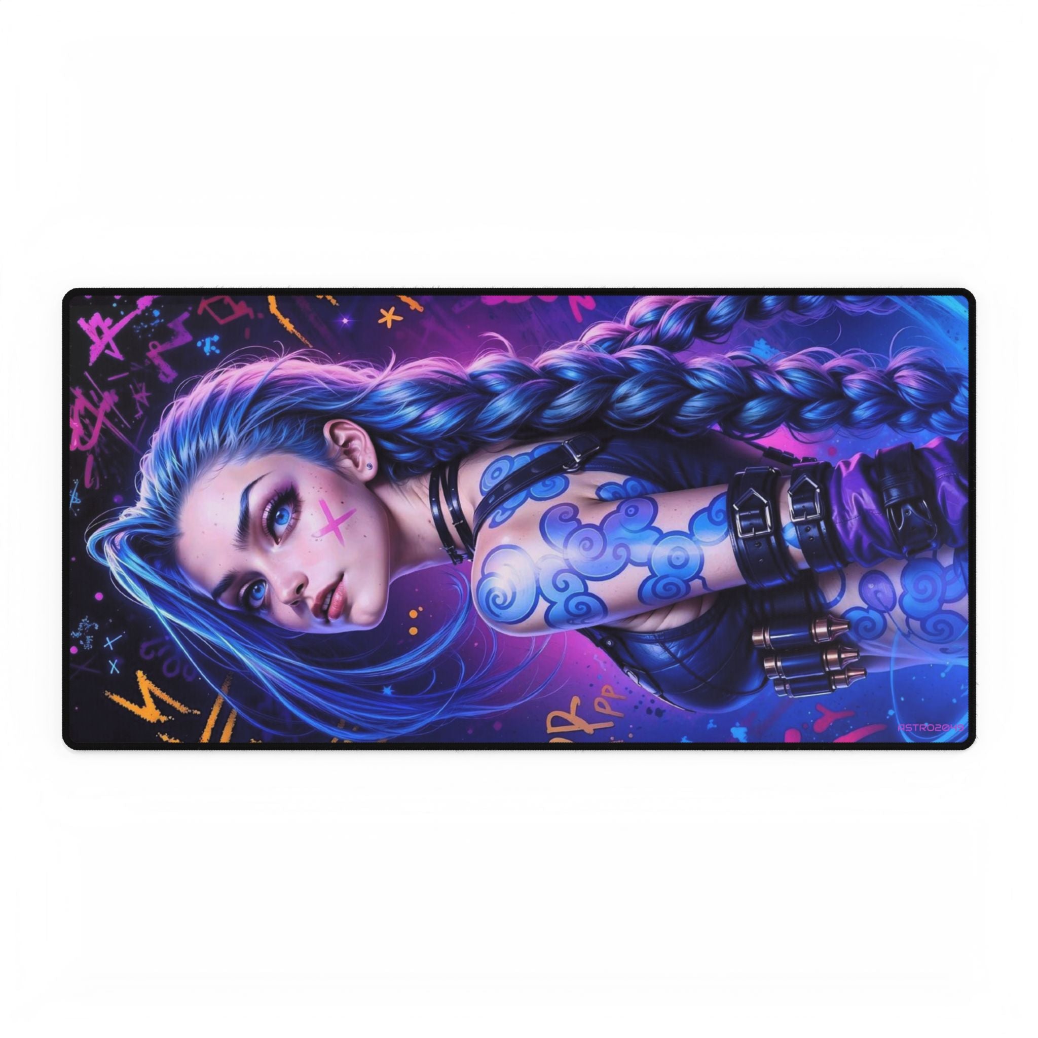 League of Legends - Arcane: JINX - Vibrant Desk Mats for Creative Workspaces, Gamer Desk Accessories, Customizable Mouse Pad