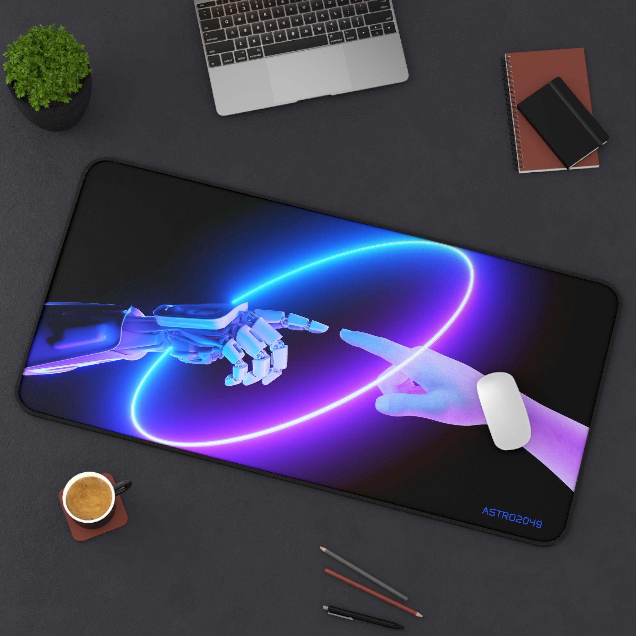 CYBERPUNK - Futuristic Desk Mat | Cyberpunk Office Decor, Gaming Mouse Pad, Computer Mat, Tech Lover Gift, Personalized Workspace