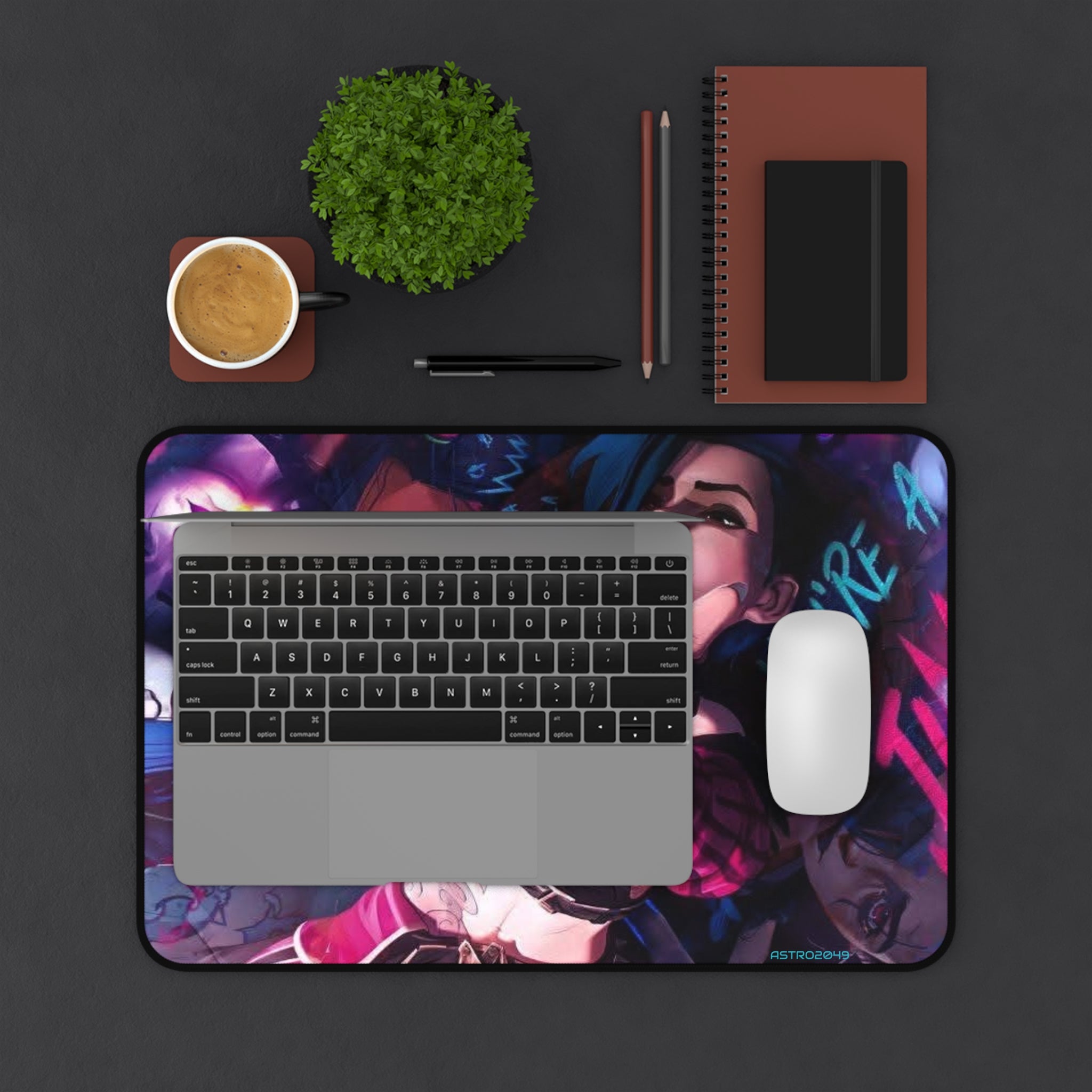 League of Legends - Arcane: JINX - Edgy Gamer Desk Mat, Anti-Slip Desk Pad, Personalized Gaming Mat, Unique Gift for Gamers