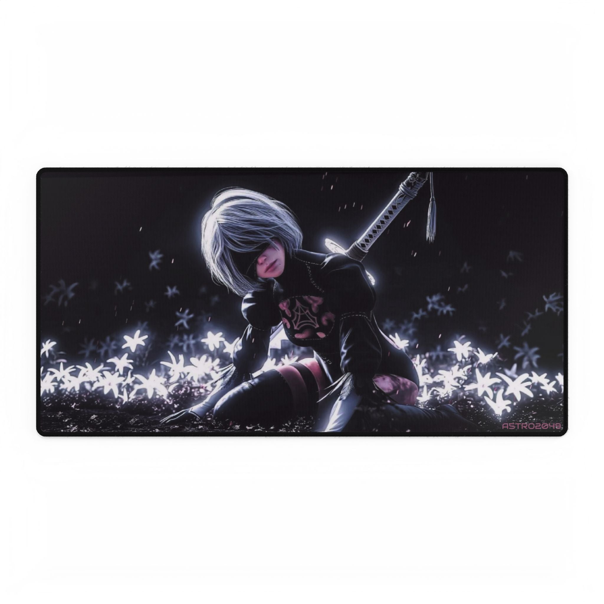 Nier: Automata - 2B - Futuristic Gaming Desk Mat, Non-Slip Mouse Pad, Art Gamer Decor, Office Accessory, Ideal Gift for Gamers