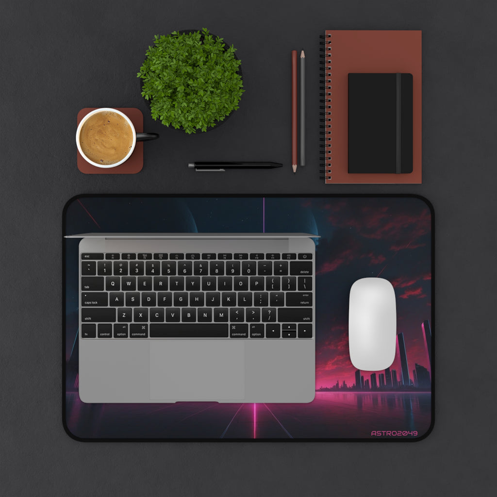 CYBERPUNK - RETROWAVE - Retro Futuristic Desk Mat, Gaming Mouse Pad, Office Decor, Gift for Gamers, Desk Accessories, Cyberpunk Theme