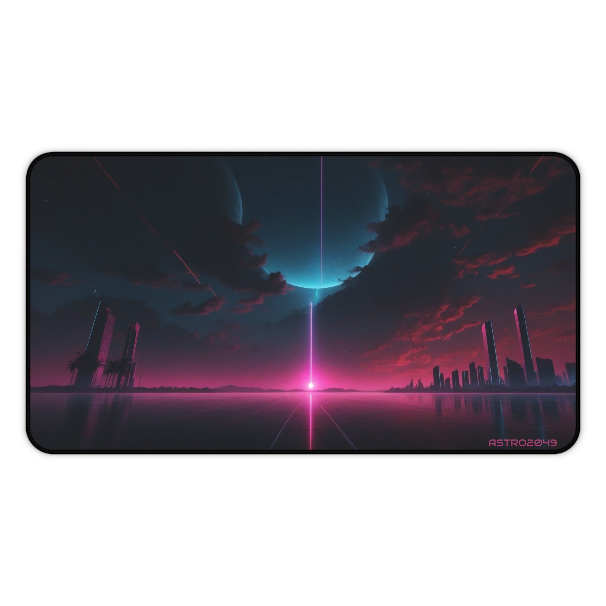 CYBERPUNK - RETROWAVE - Retro Futuristic Desk Mat, Gaming Mouse Pad, Office Decor, Gift for Gamers, Desk Accessories, Cyberpunk Theme