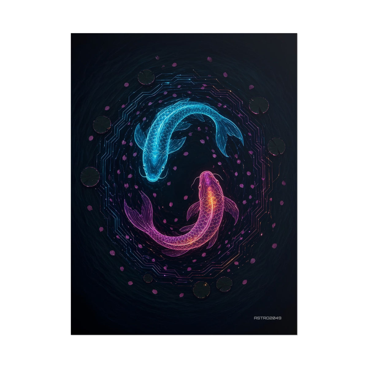 Circuit Koi matte poster, 18 x 24 in – full artwork view