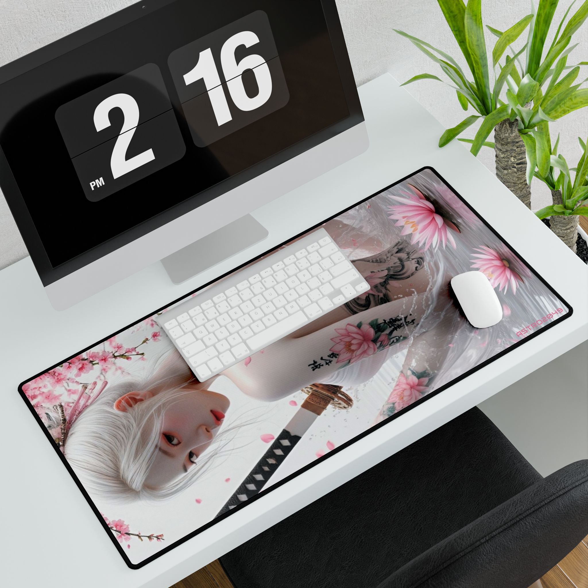 CYBERPUNK - GEISHA - SAMURAI - Elegantly Designed Desk Mats - Aesthetic Workspace Decor, Perfect for Gamers, Artists & Home Office