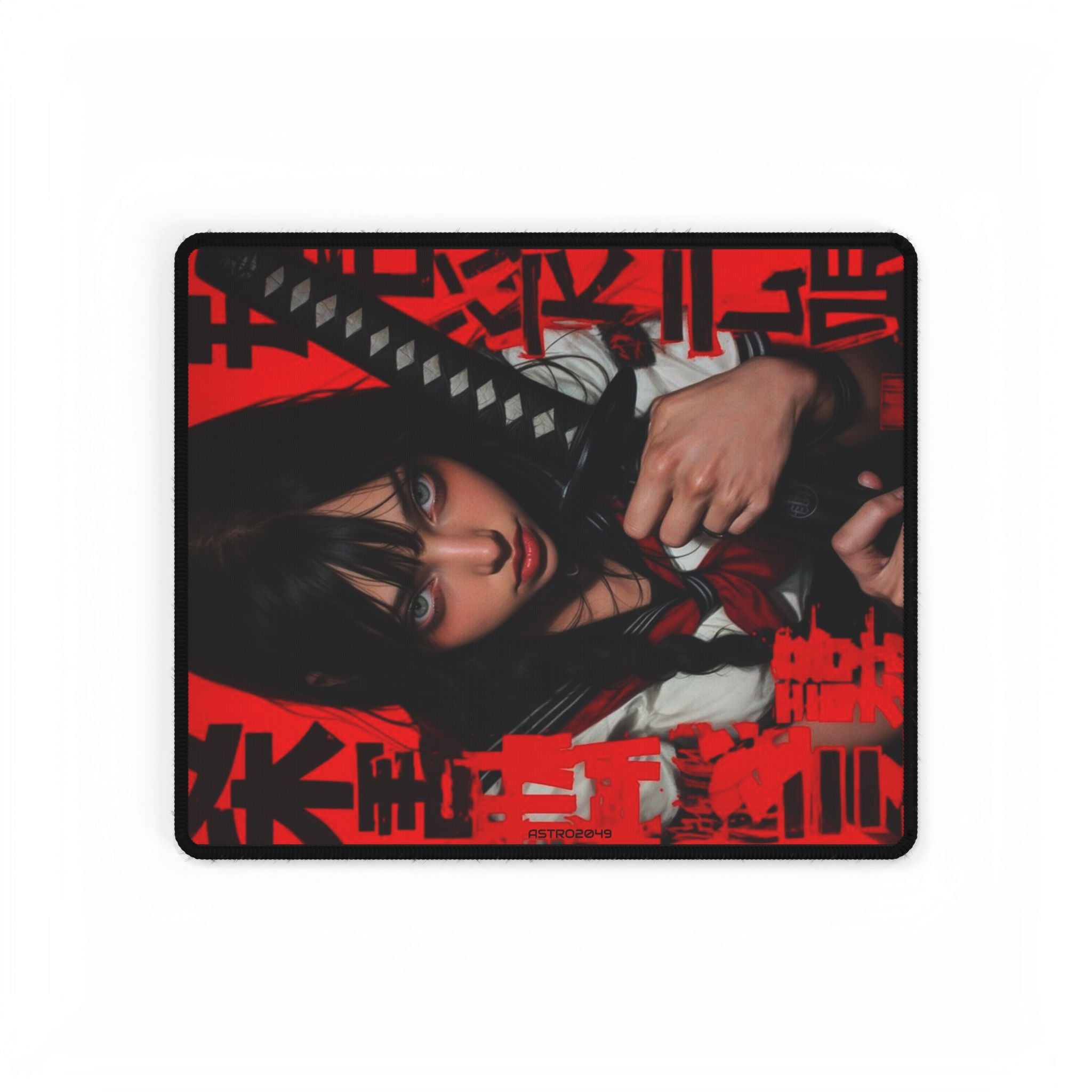 CYBERPUNK - GEISHA - SAMURAI - Anime-Inspired Desk Mat - Stylish Gaming Accessory, Office Decor, Computer Mat, Unique Gift for Gamers