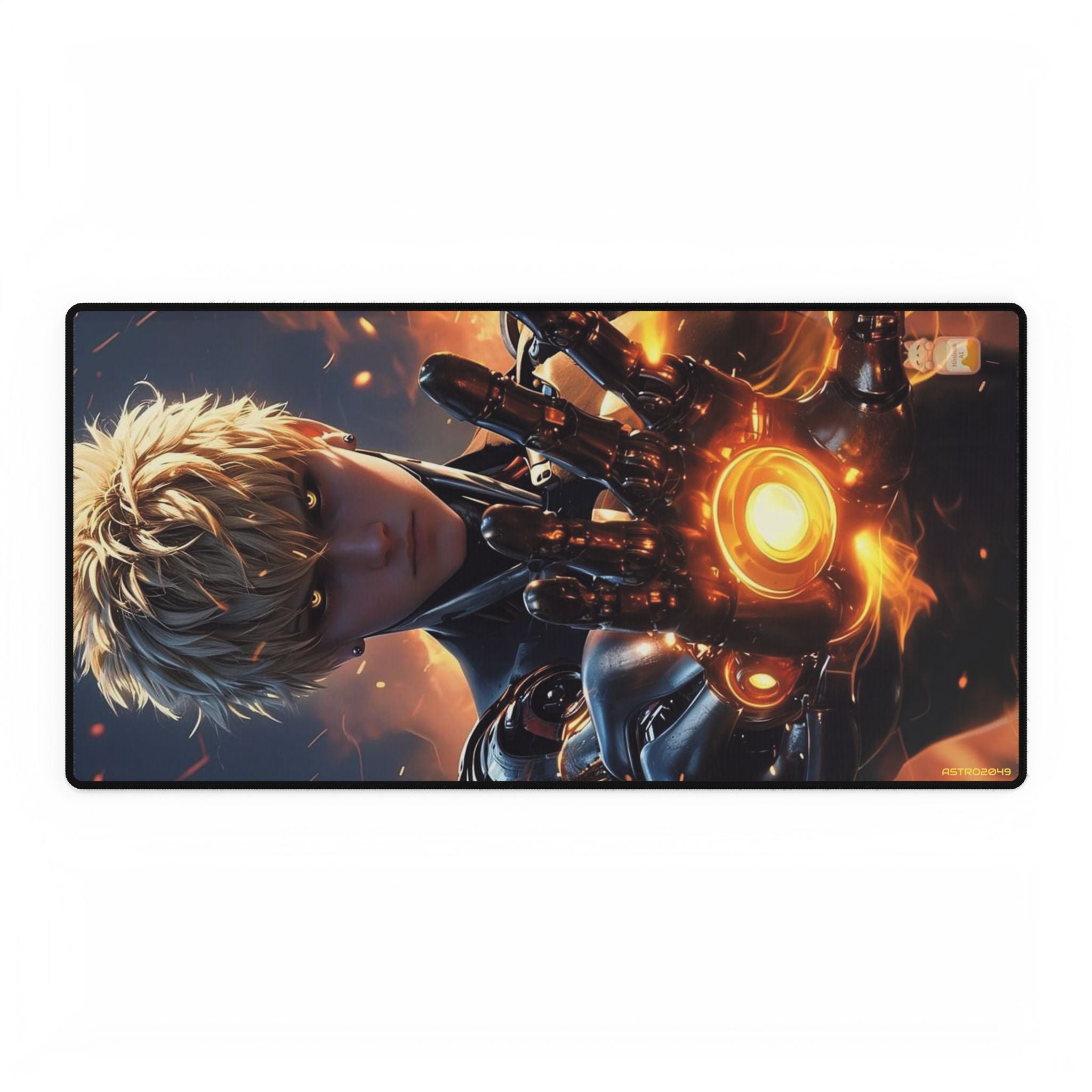 ONE-PUNCH MAN: Genos - Gaming Desk Mats, Anti-Slip Mouse Pad for Office, Computer Accessories for Gamers, Personalized Desk Decor