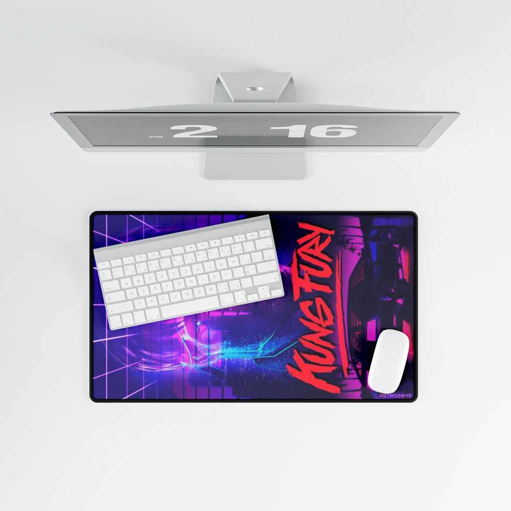 KUNG FURY - Retro Kung Fu Desk Mat - Gaming Desk Pad, Mouse Pad, Computer Mat, Office Decor, Unique Desk Accessories