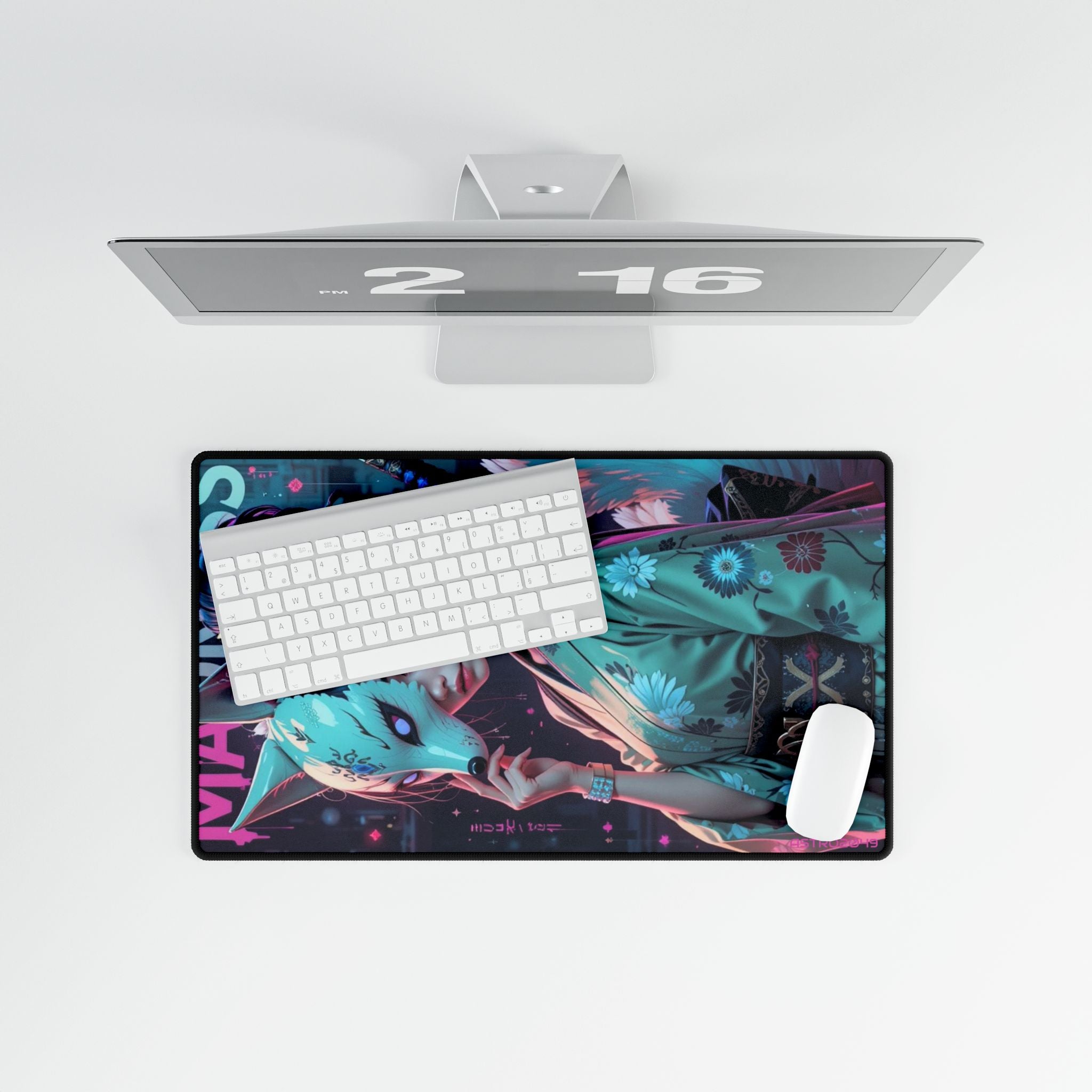 CYBERPUNK - GEISHA - Artistic Desk Mat with Japanese Inspired Design, Gaming Desk Pad, Home Office Accessories, Mouse Pad
