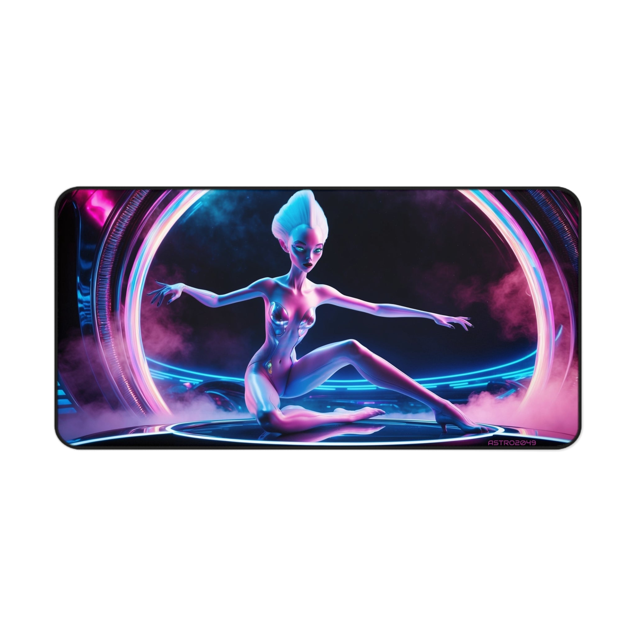 CYBERPUNK - ALIEN - Galactic Alien Themed Desk Mat, Sci-Fi Mouse Pad, Office Decor, Gaming Accessory, Unique Gift for Space Lovers