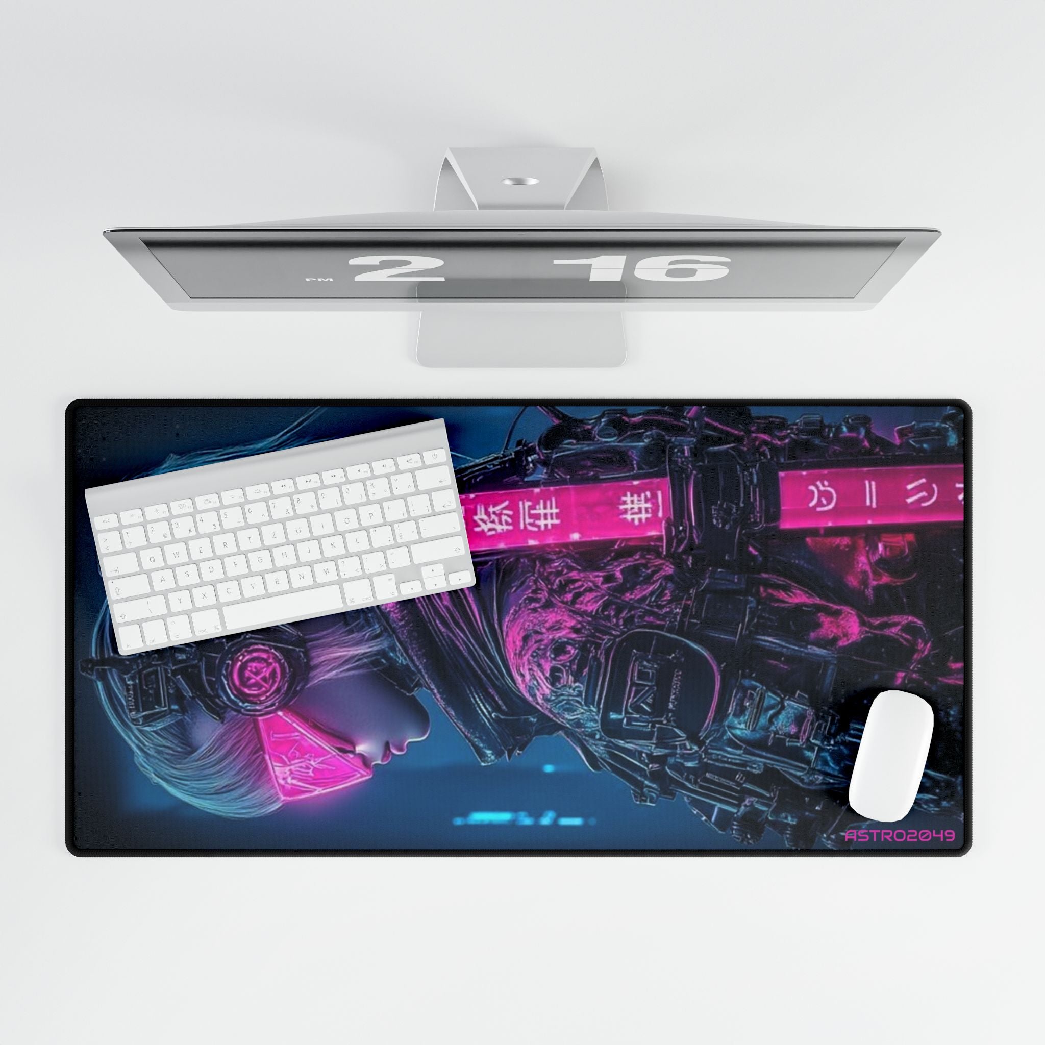 CYBERPUNK - SAMURAI - Futuristic Desk Mats for Gamers, Gaming Desk Accessories, Cyberpunk Mousepad, Stylish Office Decor