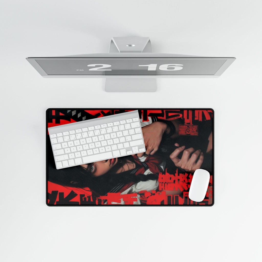 CYBERPUNK - GEISHA - SAMURAI - Anime-Inspired Desk Mat - Stylish Gaming Accessory, Office Decor, Computer Mat, Unique Gift for Gamers