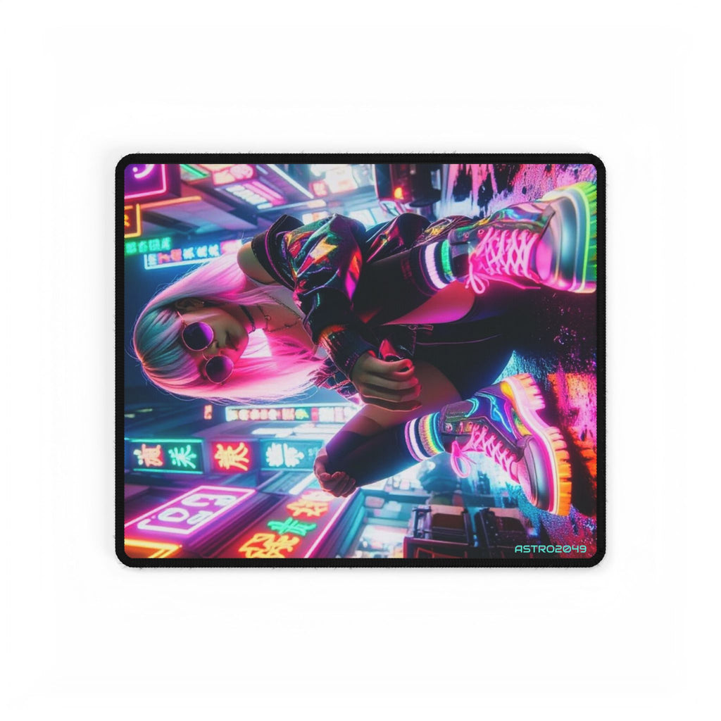 Neon Street Vibe desk mat, 14.4 x 12.1 in – full artwork view