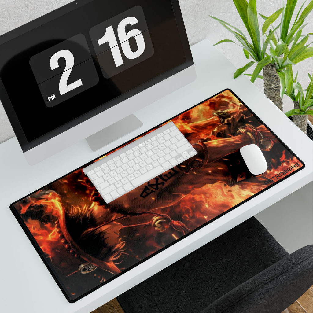 ONE PIECE - ACE - Anime-Inspired Desk Mat for Gaming & Work, Large Desk Pad, Office Decor, Mouse Pad, Unique Desk Accessory, Anime Gifts