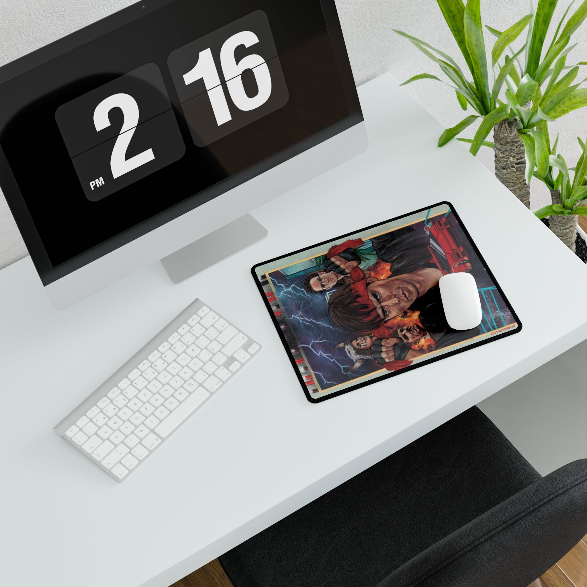KUNG FURY - Retro Action Desk Mat for Gamers and Movie Lovers, Gaming Accessories, Home Office Decor, Gift Idea, Desk Organizer
