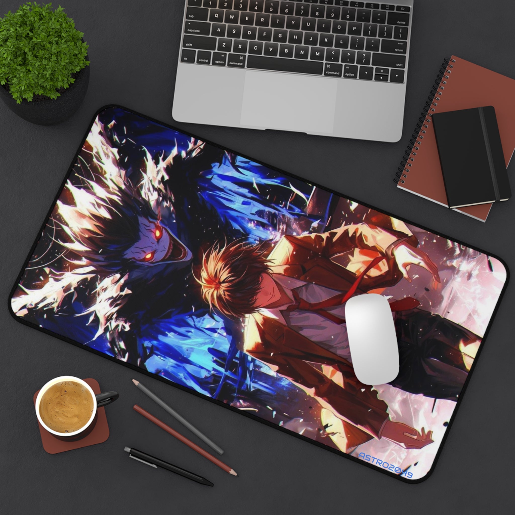 DEATH NOTE - Light / Akira - RYUK - Anime-Inspired Desk Mat, Gaming Desk Accessory, Unique Office Decor, Gift for Gamers