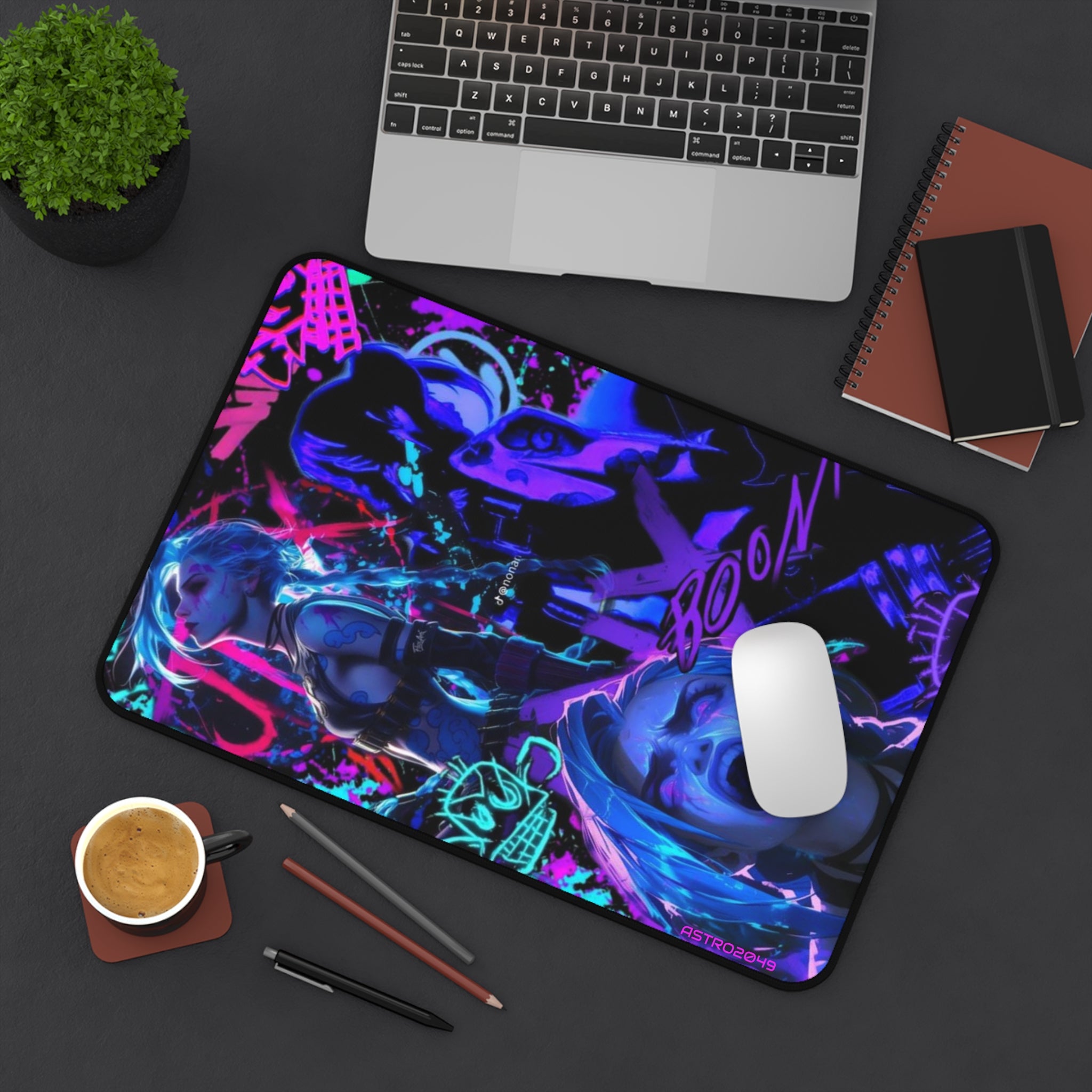 League of Legends - Arcane: JINX - Vibrant Anime Desk Mat for Gamers, Colorful Mouse Pad, Desktop Accessory, Gamer Gift, Desk Decor