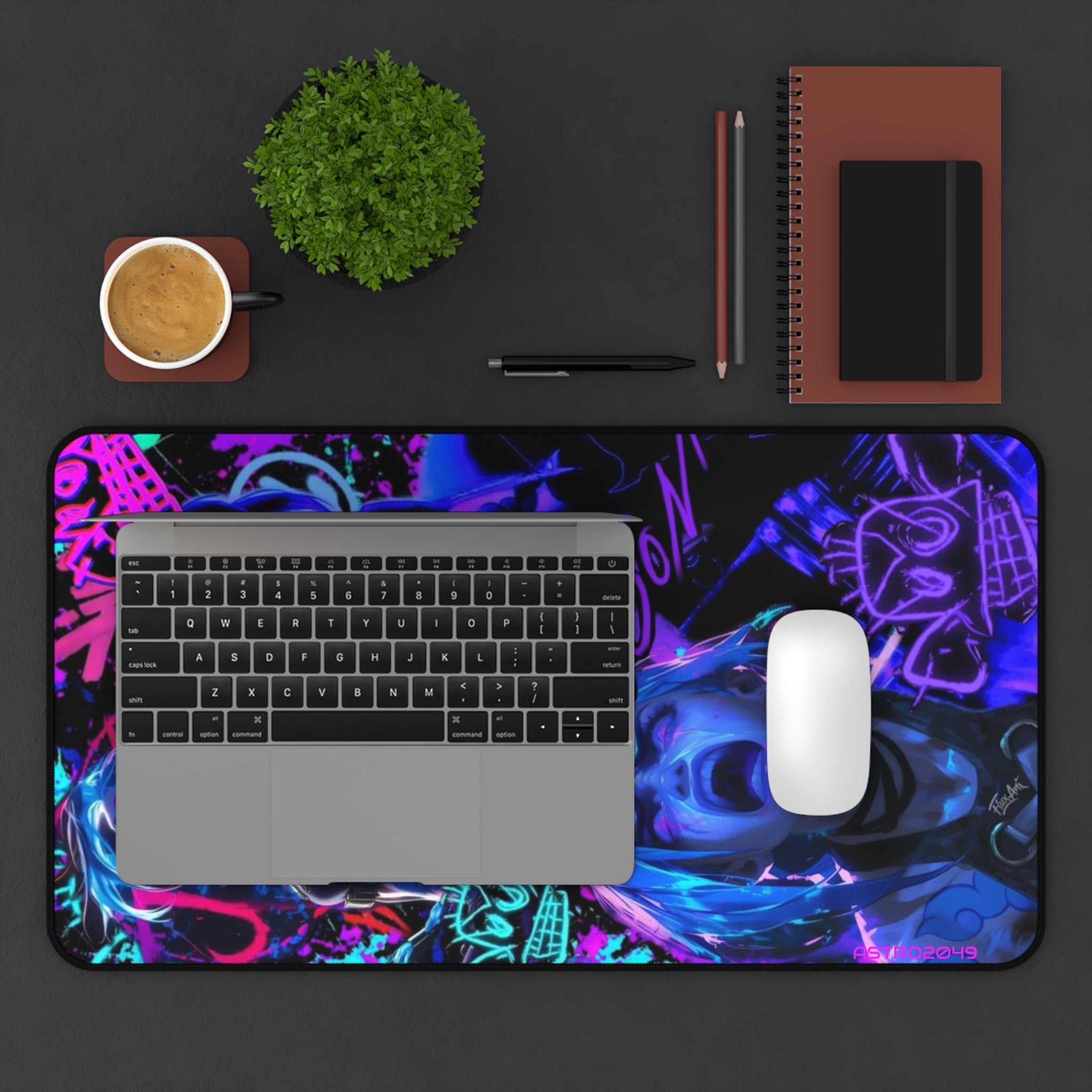 League of Legends - Arcane: JINX - Vibrant Anime Desk Mat for Gamers, Colorful Mouse Pad, Desktop Accessory, Gamer Gift, Desk Decor