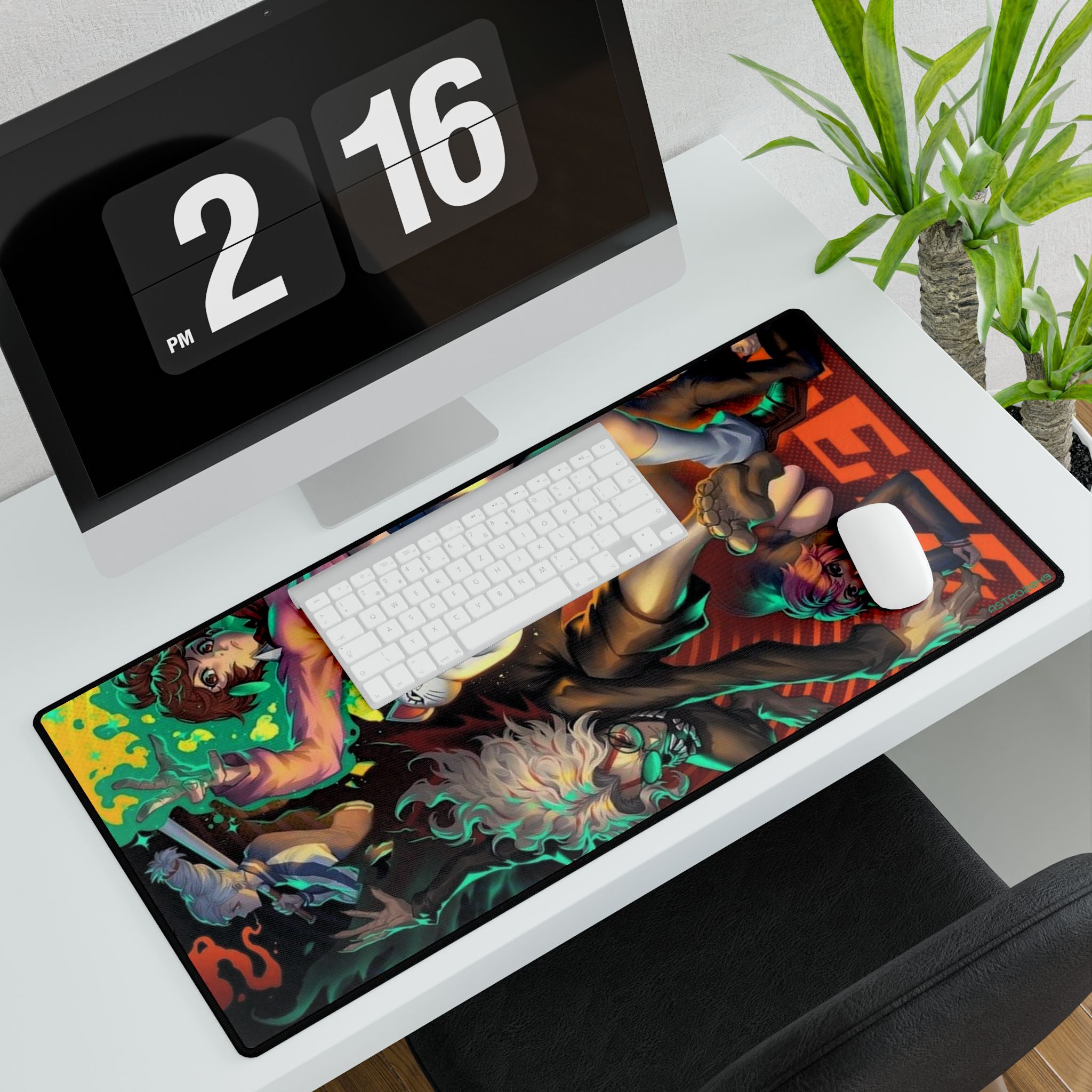 DANDADAN: Momo / Okarun - Vibrant Gaming Desk Mat - Anime Style, Desk Accessories, Gamer Gift, Office Decor, Desk Organization