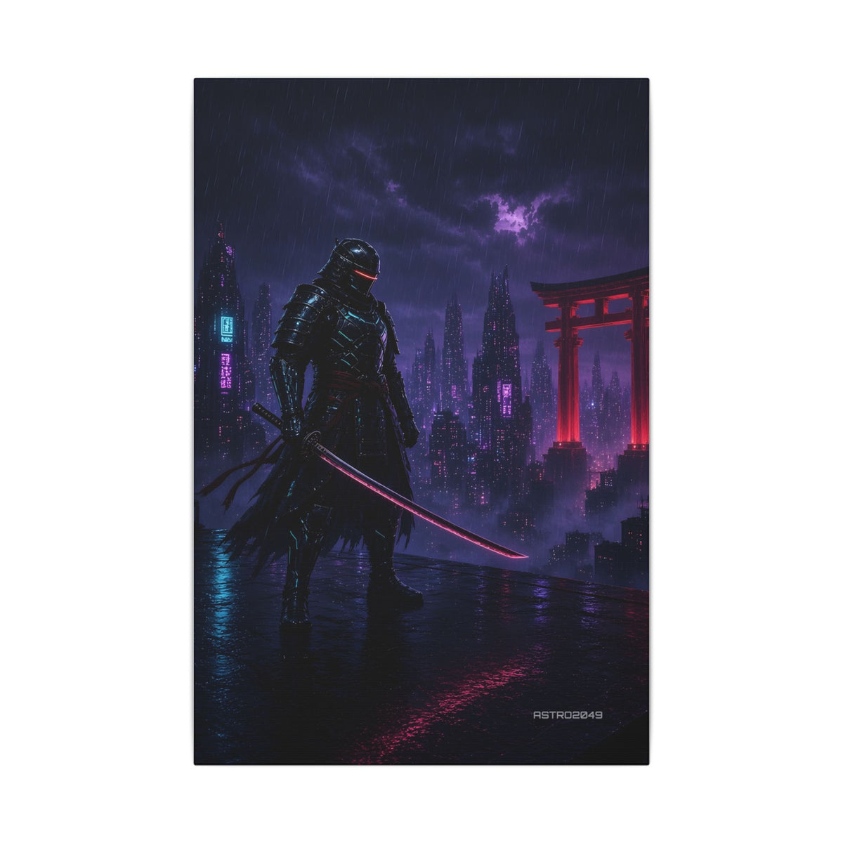 Crimson Gate Ronin canvas print, 12 x 18 in – full artwork view