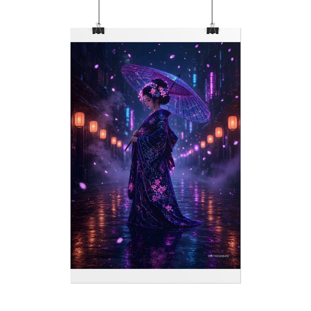 Lantern Rain Geisha matte poster by ASTRO2049, view 3 of 8
